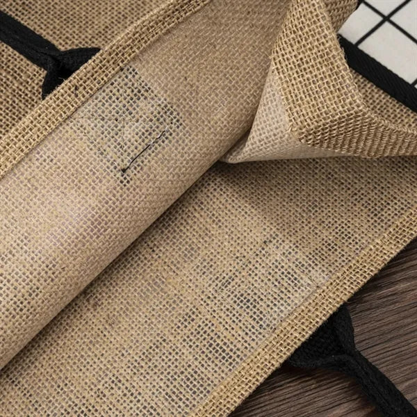 Jute tote bag with straps and pockets
