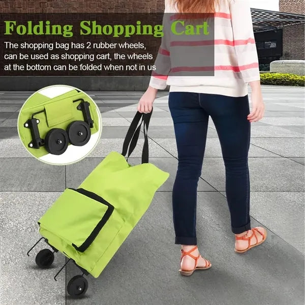 Foldable Shopping Cart With Front Zip Pocket