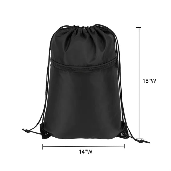 Sports Cinch Backpack with Zippered Pocket