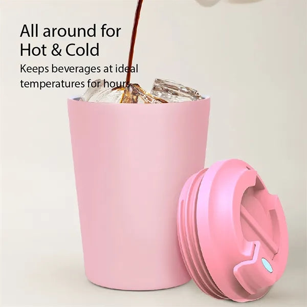12oz Stainless Steel Double-Layer Portable Flip-Top Insulate