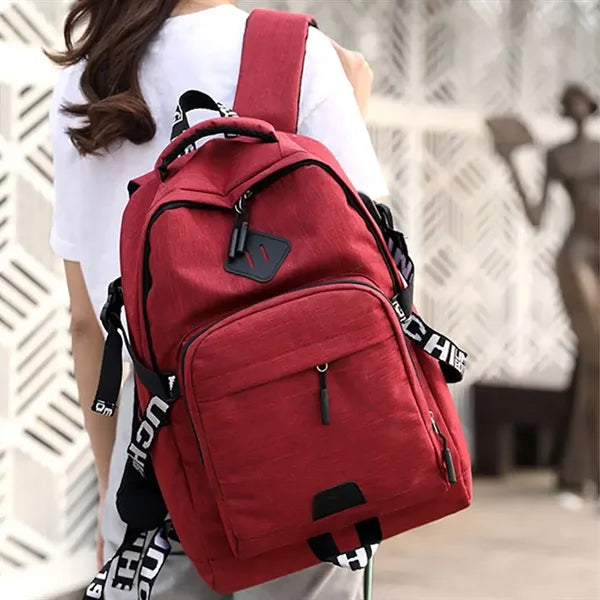 Men and Women Usb Charging Interface Backpack