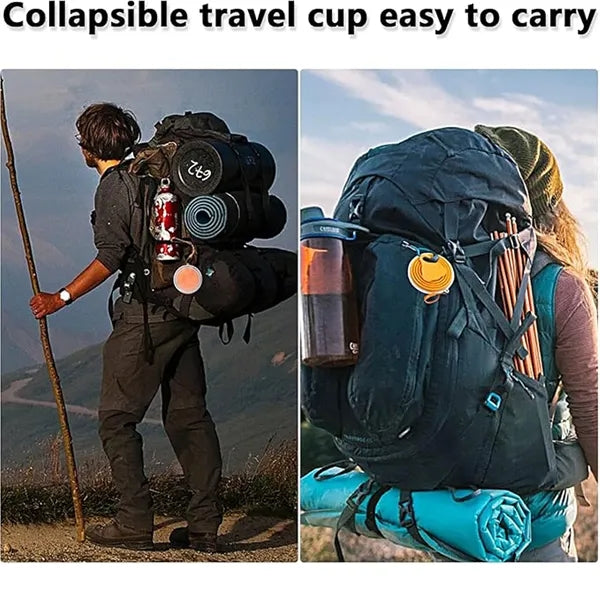 Outdoor camping silicone collapsible travel mug