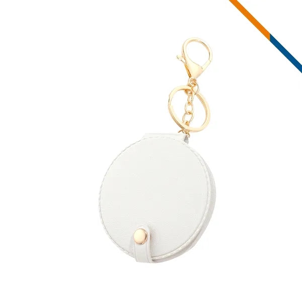 PeltGlow Leather Keychain Compact Mirror