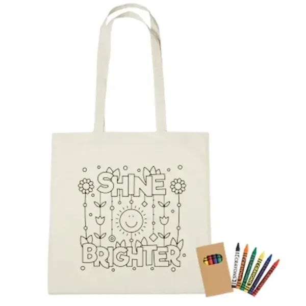 Canvas Tote Bag with Crayons