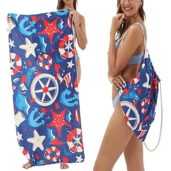 2-in-1 Beach Towel & Cinch Backpack