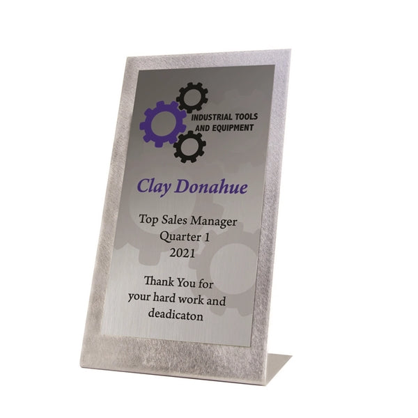 Bent Metal Standing Glass Award