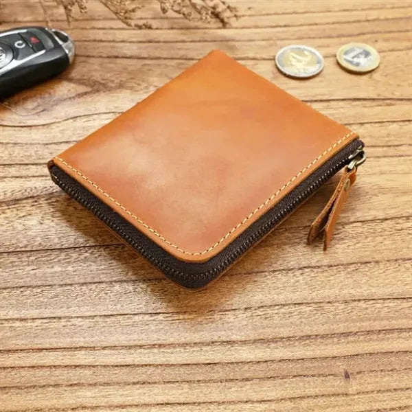 PU Leather Zipper Coin Purse with Card Pocket