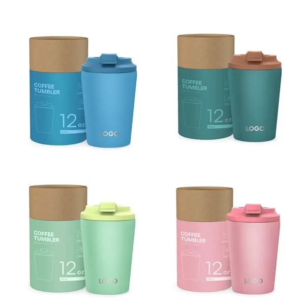 12 oz Stainless Steel Travel Coffee Mug With Lid