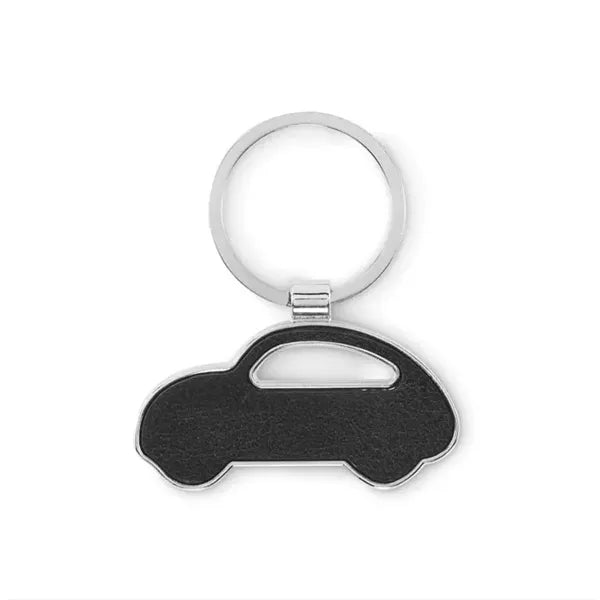 Recycled Metal PU Leath Car Keychain