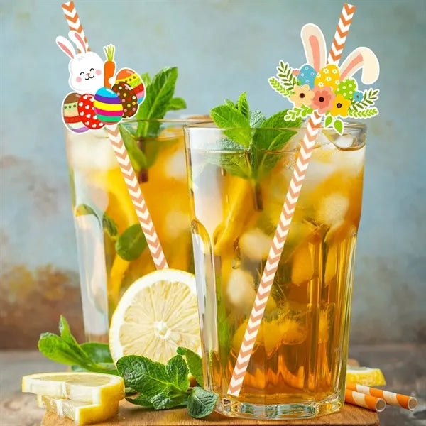 Paper Straws W/ Decor