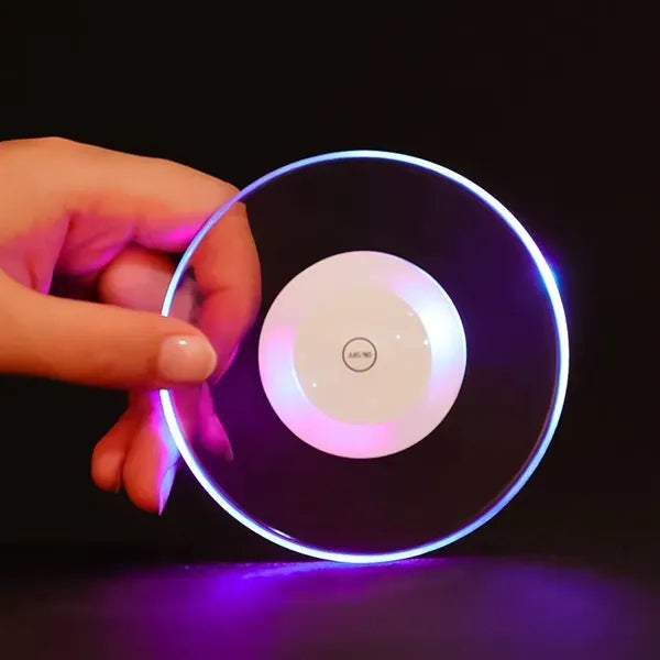 LED Round Shape Transparent Colorful Flash Waterproof Light