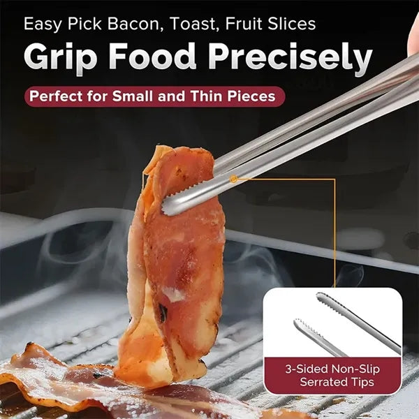 Serrated Non-Slip Tips Cooking Tongs 13.5" SUS304