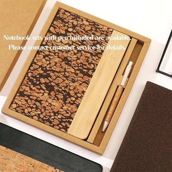 A5 notebook with eco-friendly coffee grounds bamboo leather