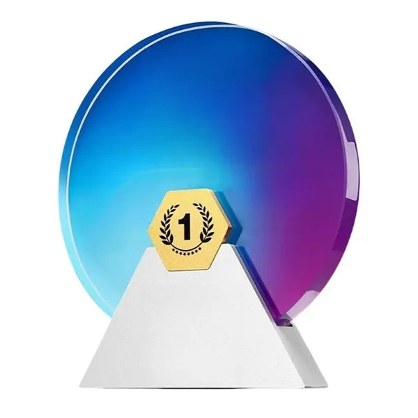 Round Colorful Crystal Trophy