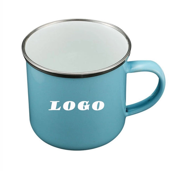 Stainless Steel Rim Enamel Mug