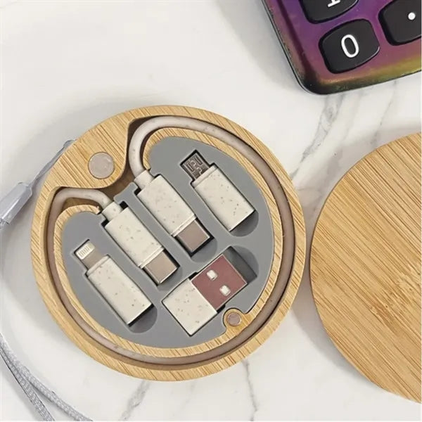 6-in-1 Charging Cable Set w/ Bamboo Box