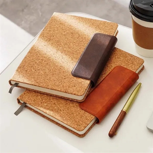 Eco-friendly journal notebook with magnetic snap cork cover