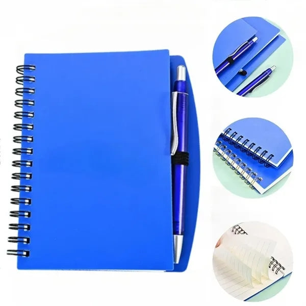 Hardcover Spiral Notebook with Ballpoint Pen