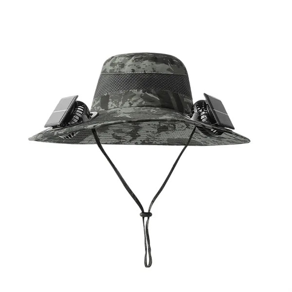 Solar Powered Face Fans Sun Protection Wide Brim Hat