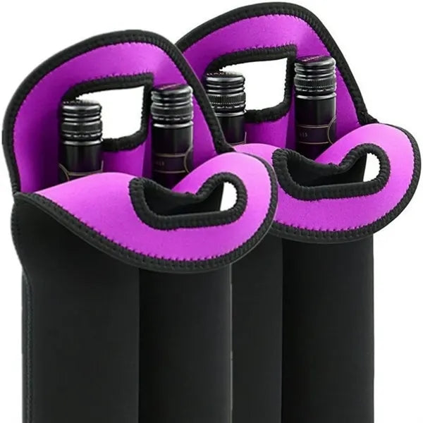 Neoprene Wine Tote Dual Bottle Soft Travel Carrier