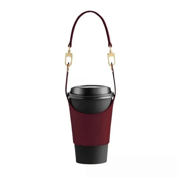 PU Leather Water Bottle Sleeve Holder Bag Outdoor