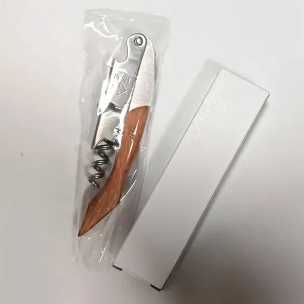 Stainless Steel Corkscrew with African Padauk Wood Handle
