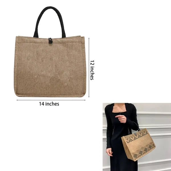 Jute Tote Bag with Laminated Interior