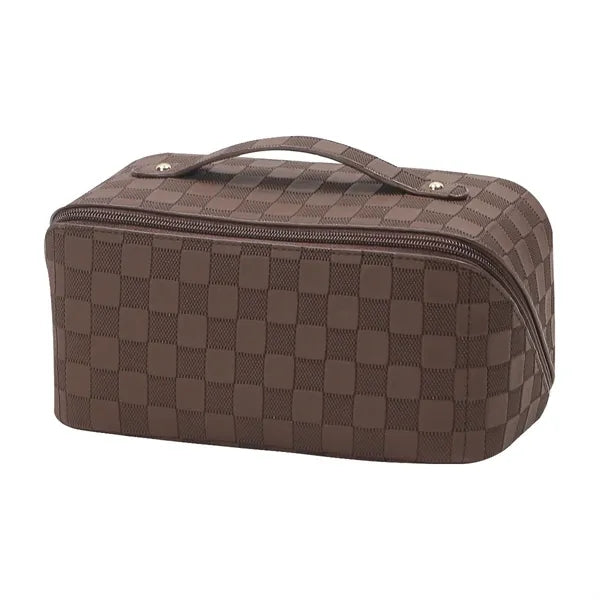 Large-Capacity Women's Leather Makeup & Toiletry Bag
