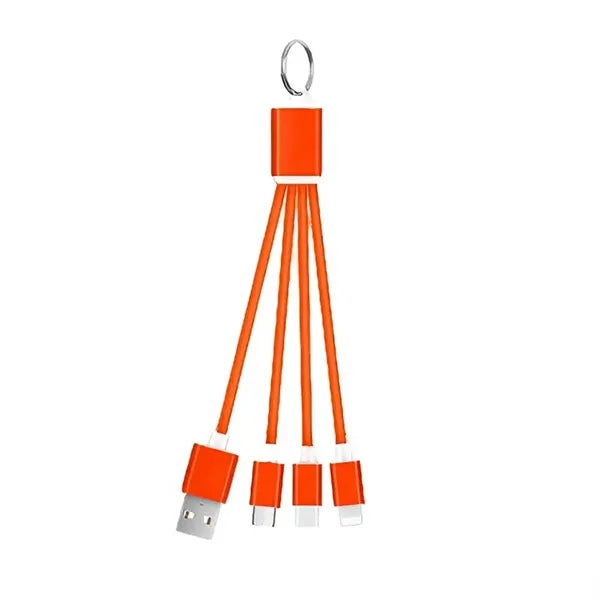 Multiple Nylon 3in1 Charging Cable Keychain