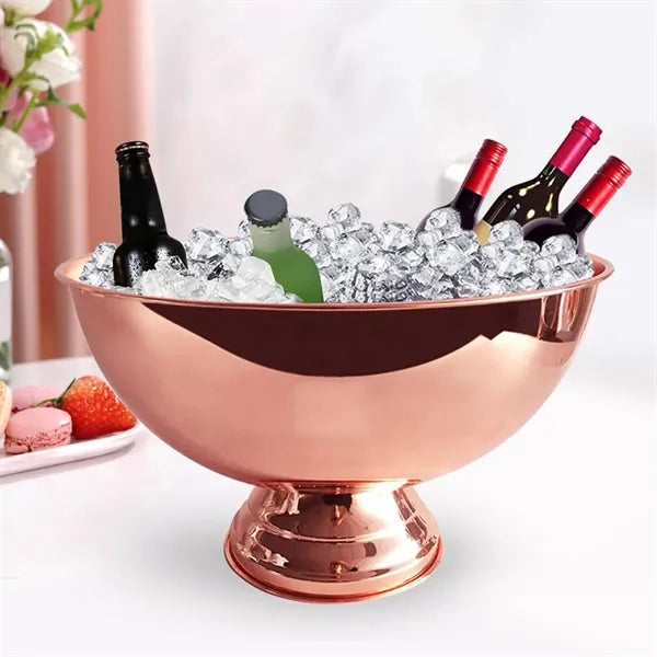Large Plated Champagne Ice Bowl Wine Cooler for Bar & Events