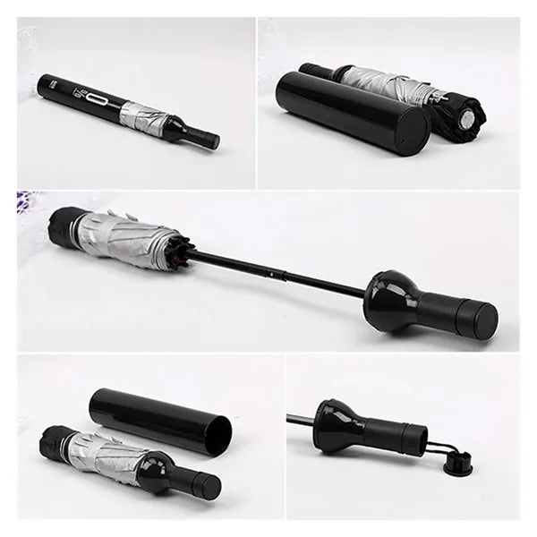 Wine Bottle Shape Folding Umbrella
