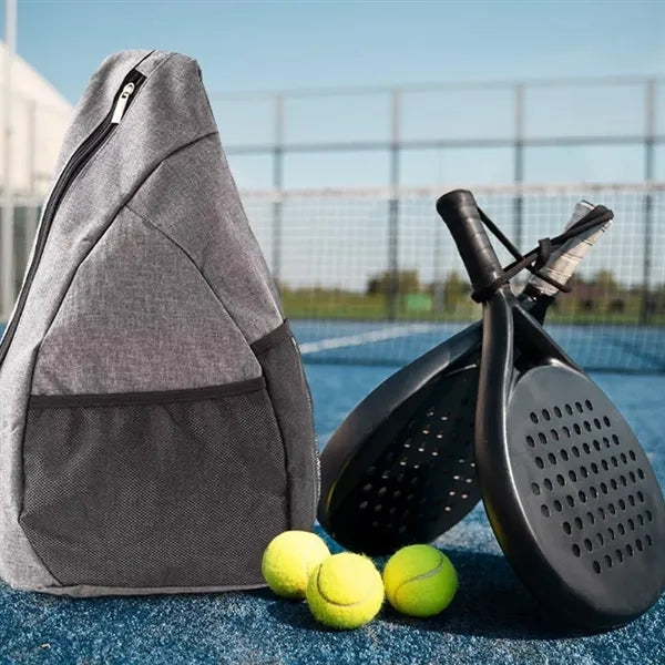 Gray Pickleball Paddle Bag with Hanging Hook Design
