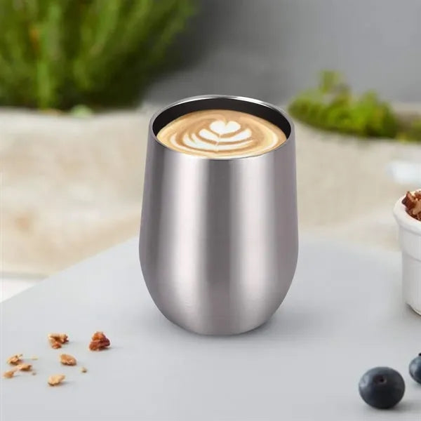 12oz. Stainless Steel Wine Tumbler Insulated Egg Cup w/ Lid