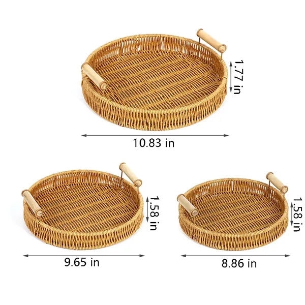 Rattan Bread Serving Trays