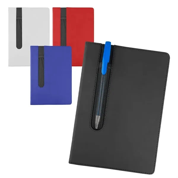 PU Leather Notebook with Zipper Pen Slot and Custom Logo