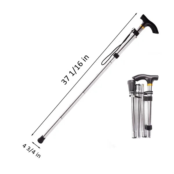 Foldable 5 Section Walking Stick
