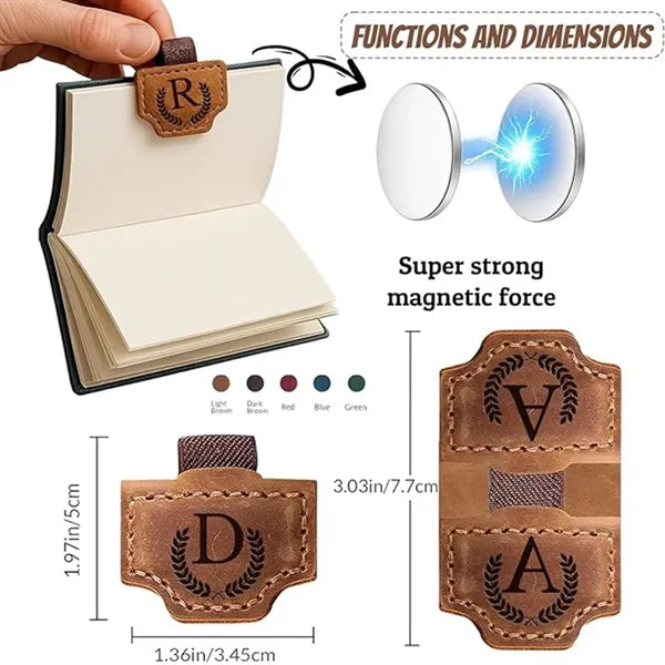 Magnetic Leather Bookmark