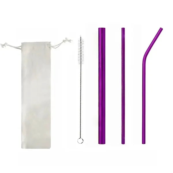 304 Stainless Steel Straws Set with Bag