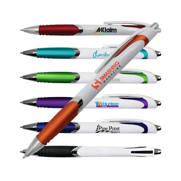 White Crest Grip Pen