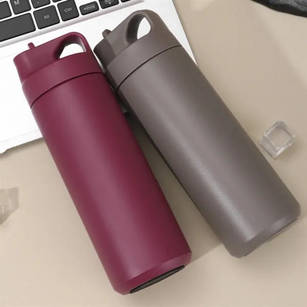 18 Oz Stainless Steel Insulated Straw Tumbler With Handle