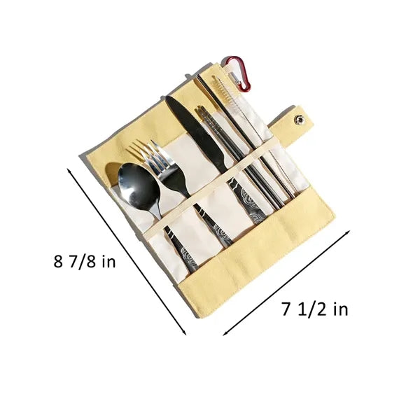 Portable 7 pcs Stainless Steel Cutlery Set