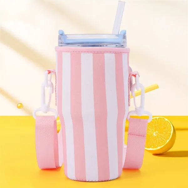 20Oz. Striped Insulated Water Bottle Sleeve with Handles