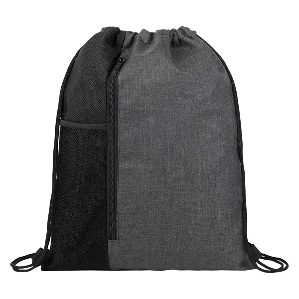 Vertical Drawstring Cinch Backpack with Mesh Pock