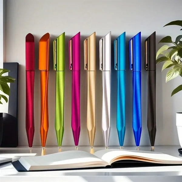 Twisted Triangular Metallic Finish Ballpoint Pen