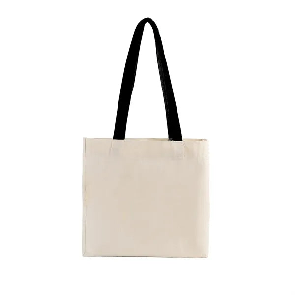 Cotton Colored Handle Tote w/Gusset (9.8'' x 10.2'' x 4.7'')