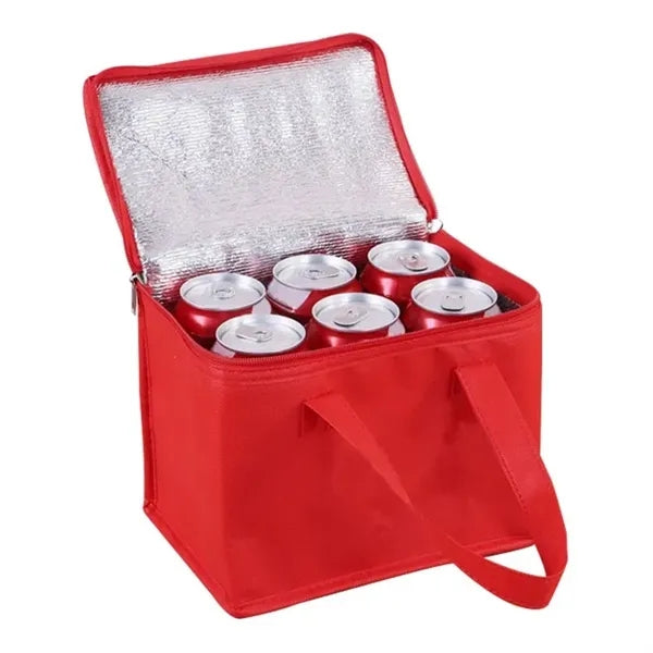 6 Cans Non woven Insulated Cooler Bag w/ Zipper&Handle