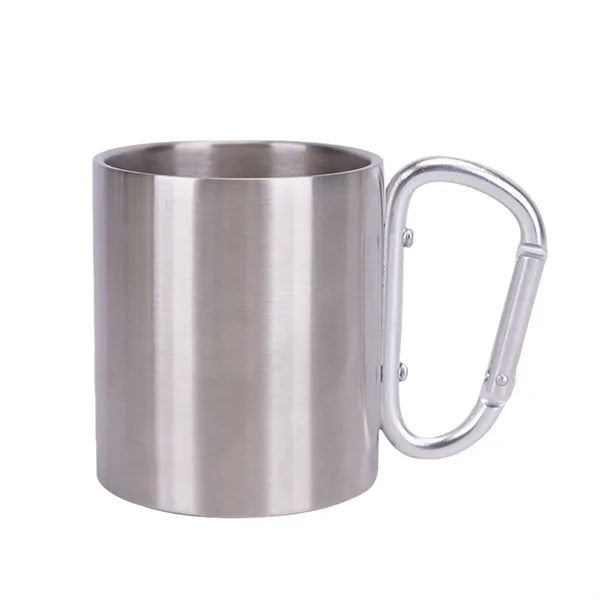 10 oz Stainless Steel Cup With Carabiner Clip