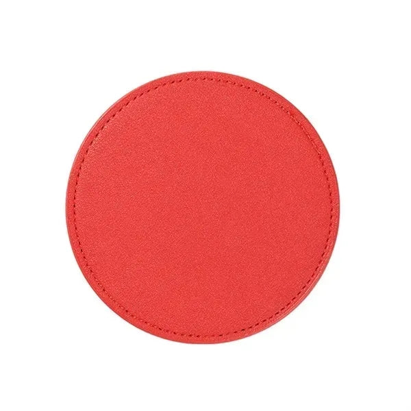 Leather 4 Round Coaster Set