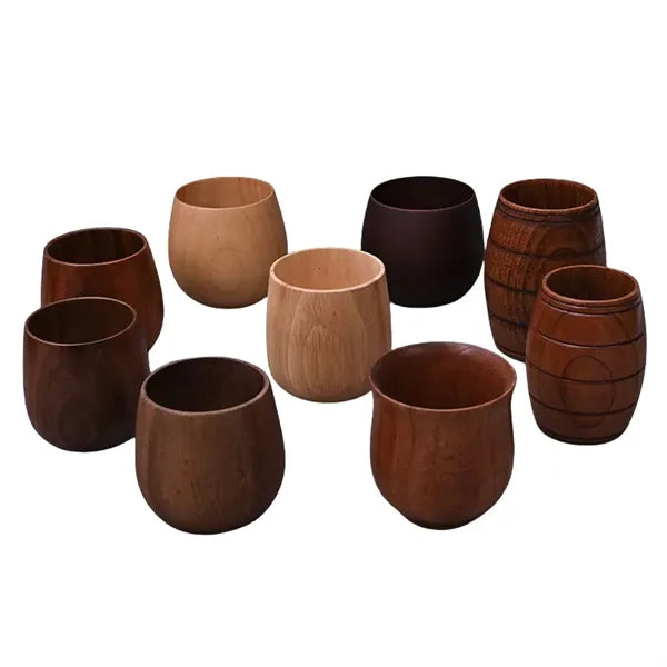 1.7 to 12 oz Carbonized Finish Solid Wood Belly Drink Cup