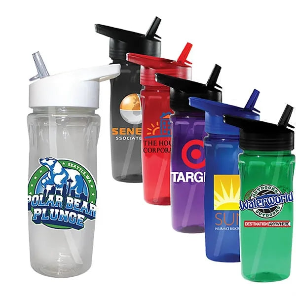 18 oz. Poly-Saver PET Bottle with Straw Cap